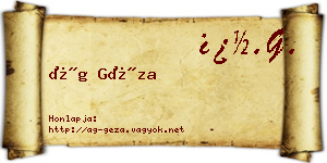 Ág Géza névjegykártya