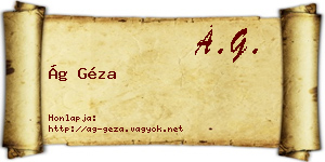 Ág Géza névjegykártya